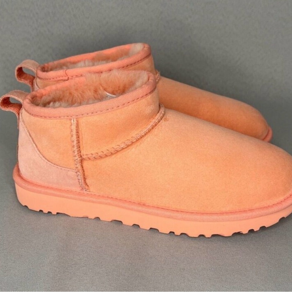 Ugg Boots in orange/peach- worn once, great condition
